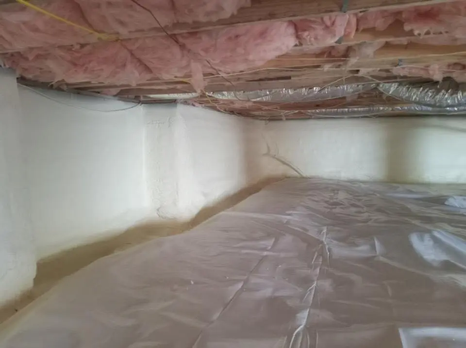 Crawl space encapsulation with closed-cell spray foam for Spray Foam Roofing in Stoneham