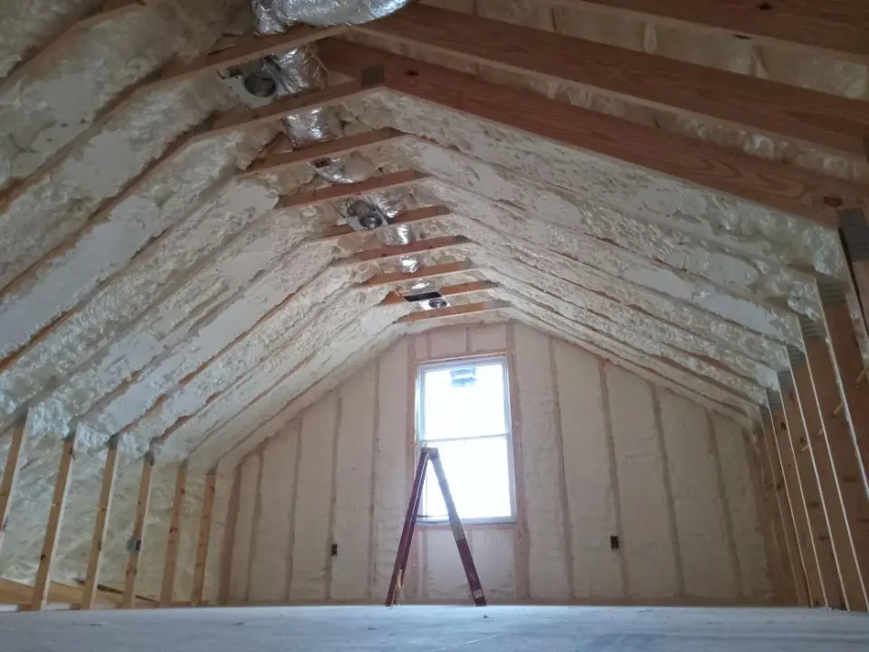 Spray foam roofing application for Crawl Space Insulation project in Stoneham